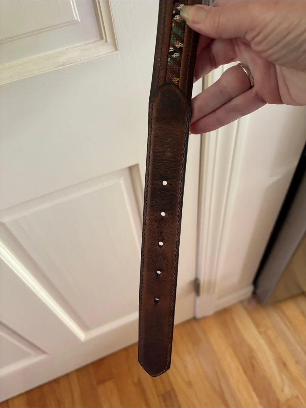 Columbia Sportswear Company Brown Decorative Leather Belt Sz 38/95